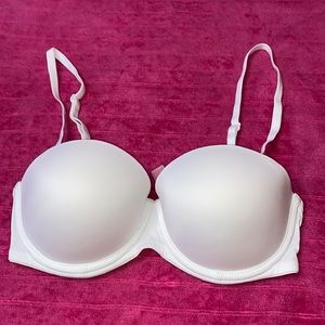 Pink Push-up white bra